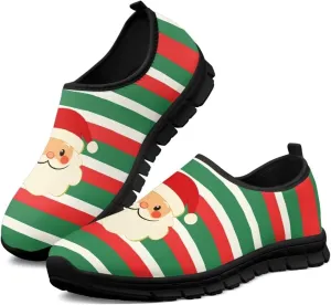Christmas Sneakers for Women Soft Slip On Low Top Sneakers Casual Non-Slip Lightweight Athletic Walking Shoes for Teen Girls US 5.5-11.5