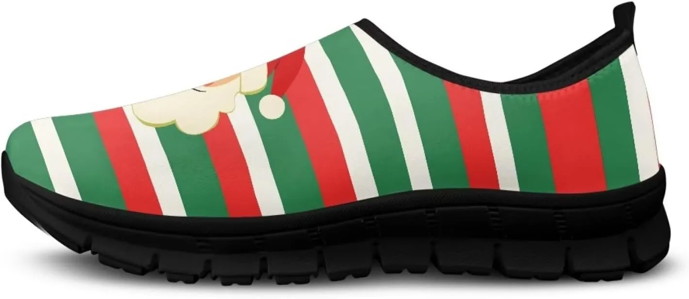 Christmas Sneakers for Women Soft Slip On Low Top Sneakers Casual Non-Slip Lightweight Athletic Walking Shoes for Teen Girls US 5.5-11.5