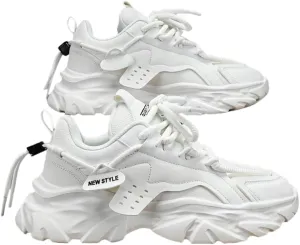 Chunky Vintage Lace-Up Sneakers for Men - Comfy, Non-Slip, Breathable, Shoes for Outdoor Activities and Casual Wear