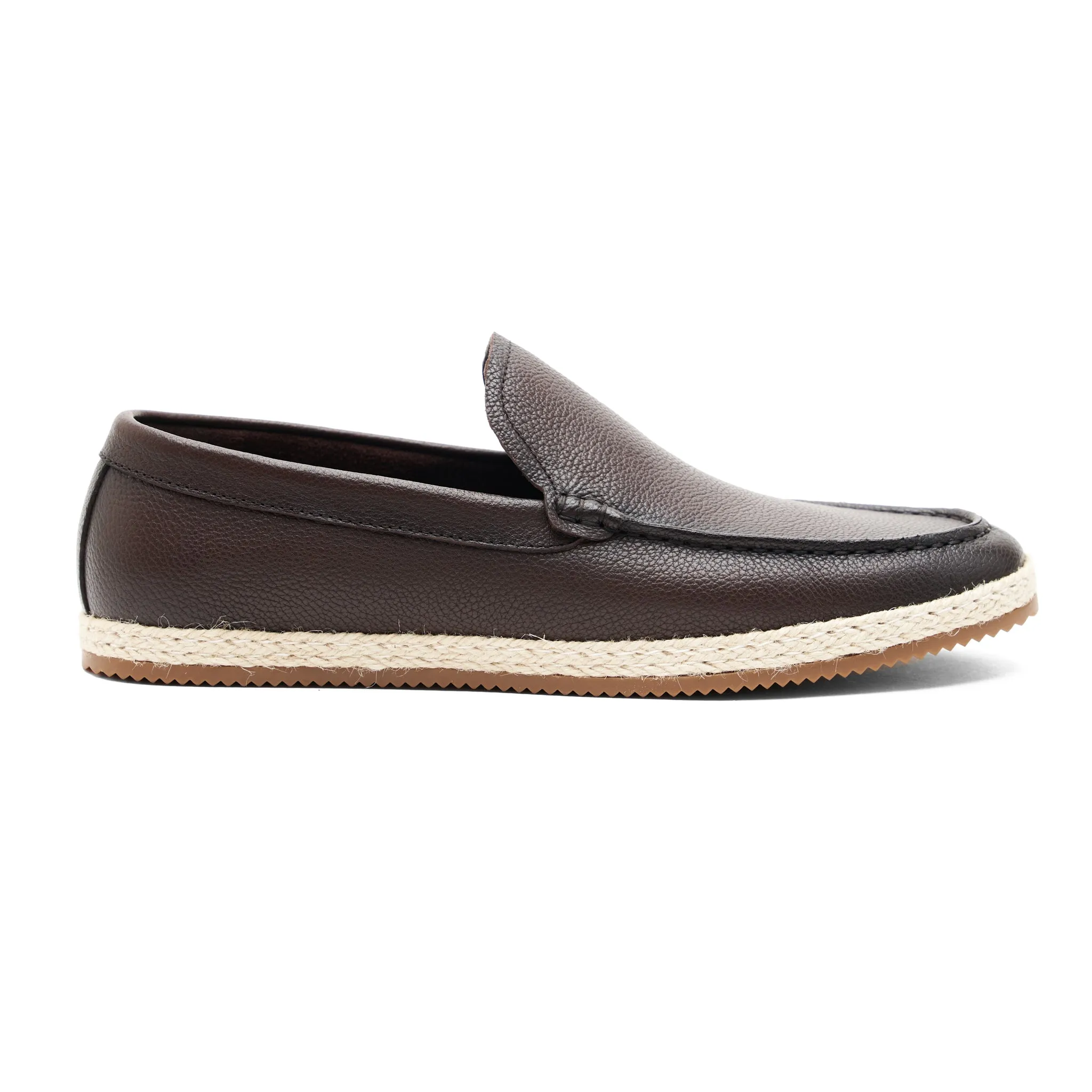 Coffee Signato Leather Moccasins