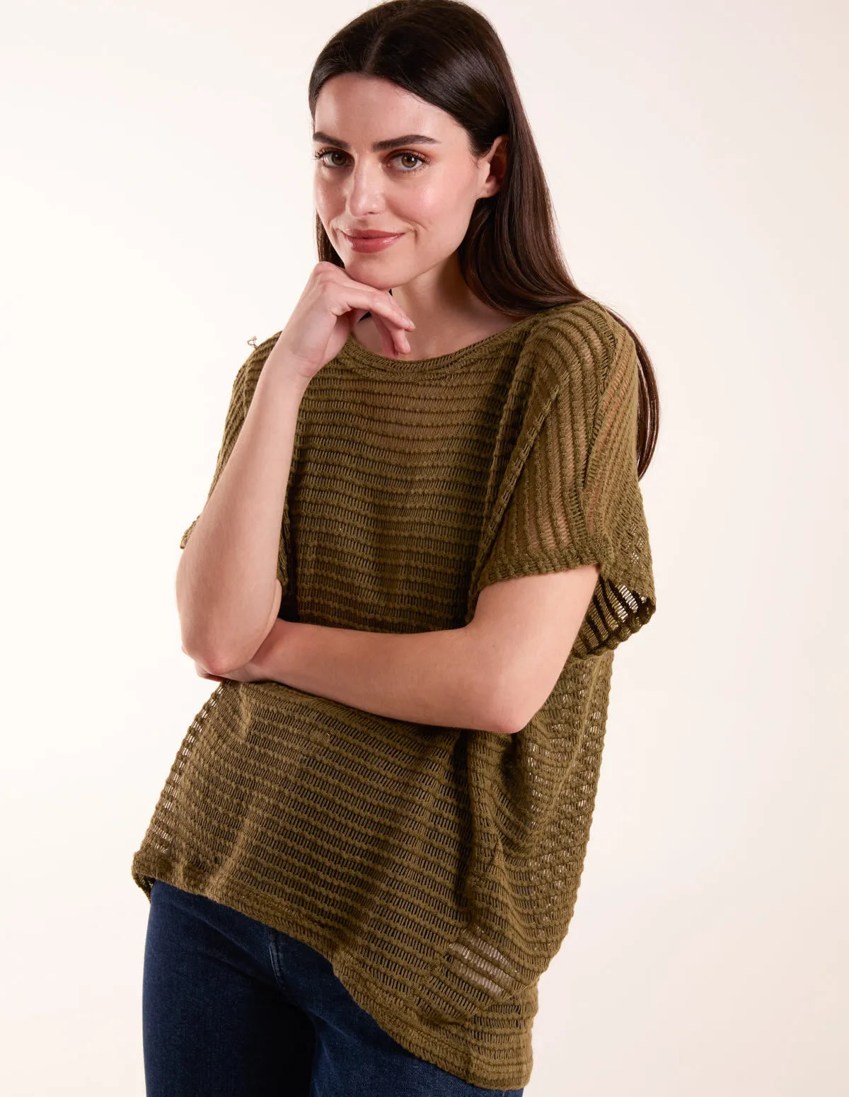 Crochet Batwing Oversized Top