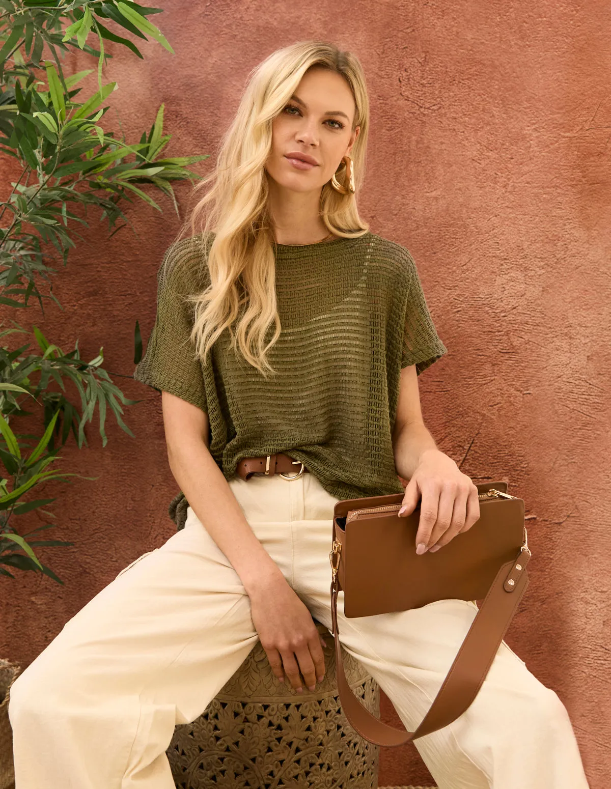 Crochet Batwing Oversized Top