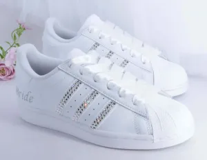 Custom Crystal Personalised Wedding Adidas For Brides.