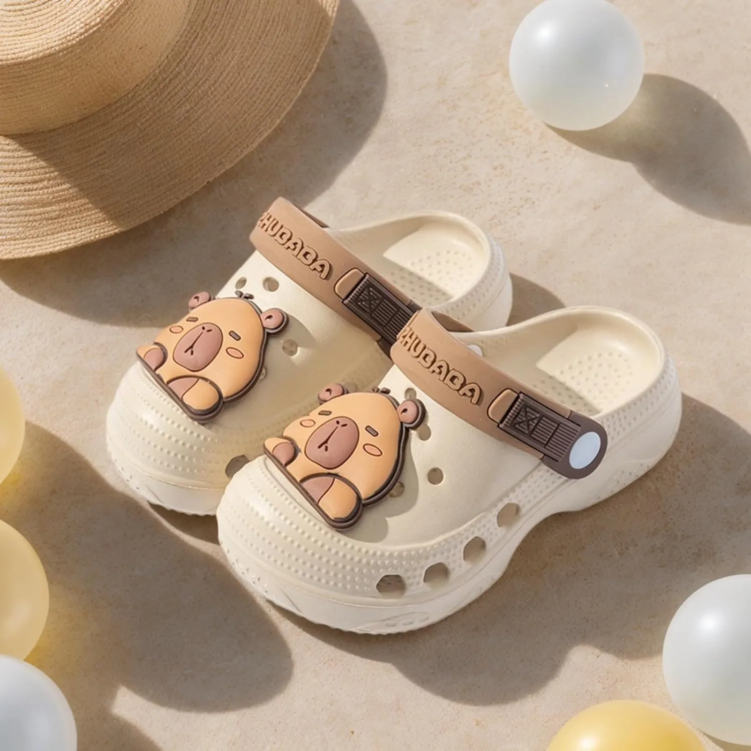 Cute Capybara Slippers for Kids,Girls Boys Clogs Garden Shoes,Toddler Slides Sandals,Water Shower Beach Shoes Indoor Outdoor