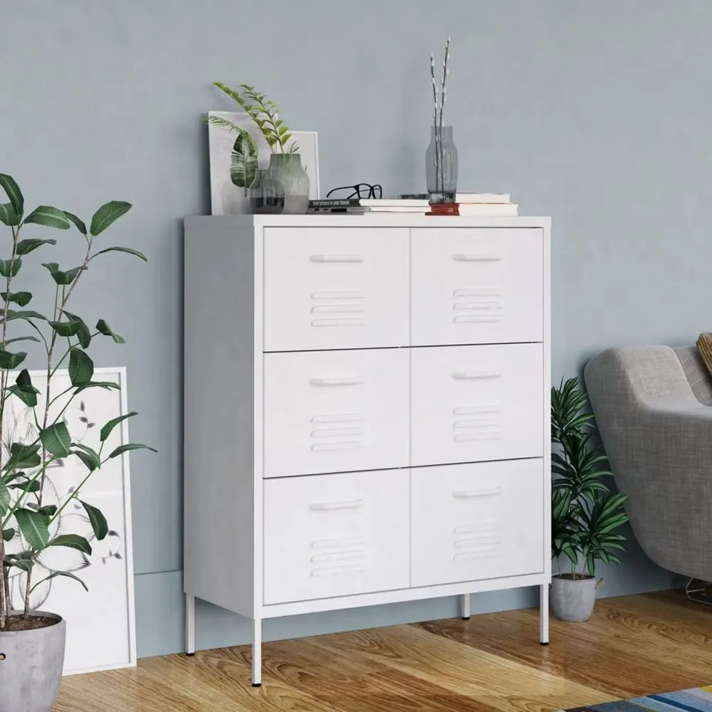 Drawer Cabinet Olive Green 80x35x101.5 cm Steel