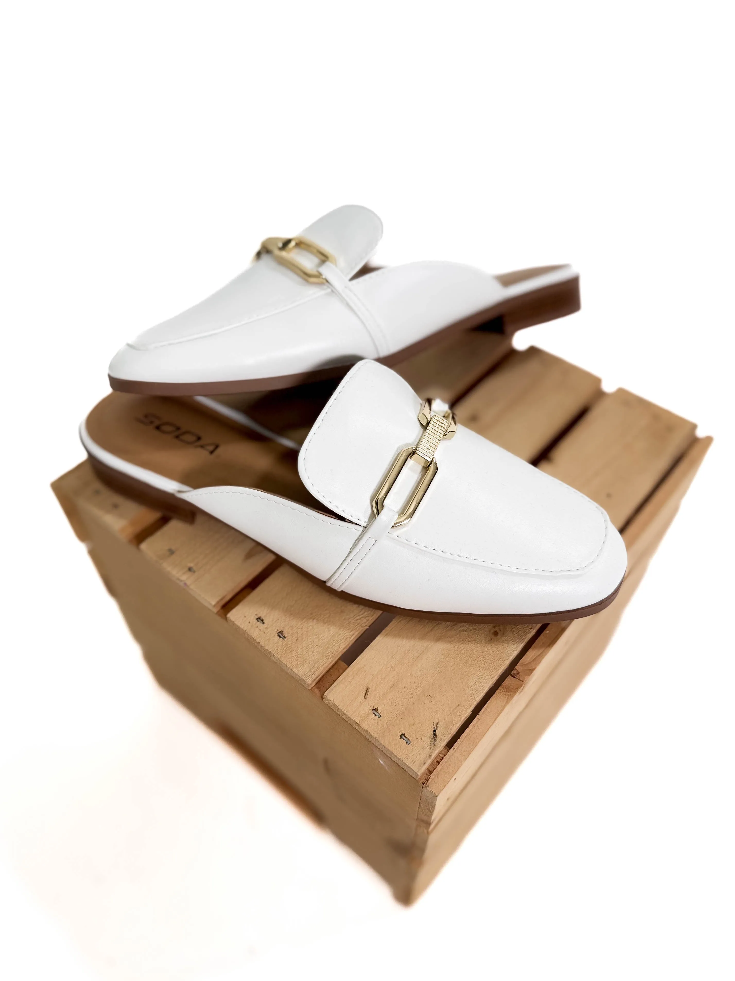 Eleanor Slip On Mule- WHITE-FINAL SALE