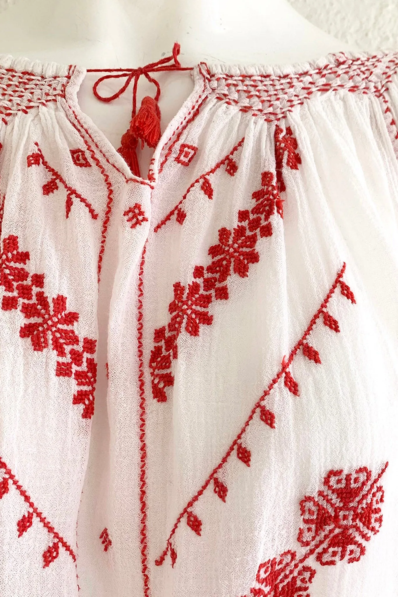 Embroidered Gauze Blouse