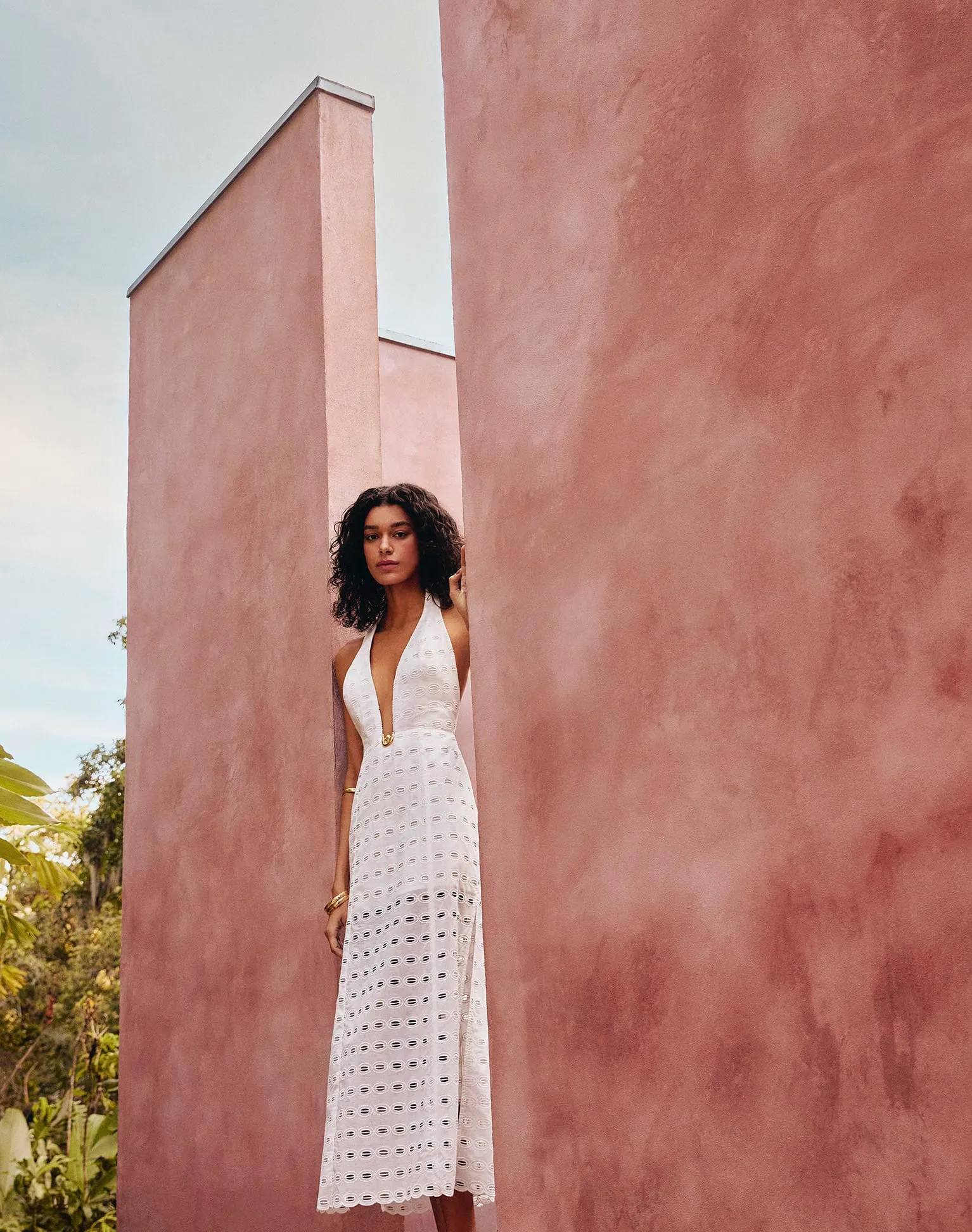 Eyelet Maryse Long Dress - Off White
