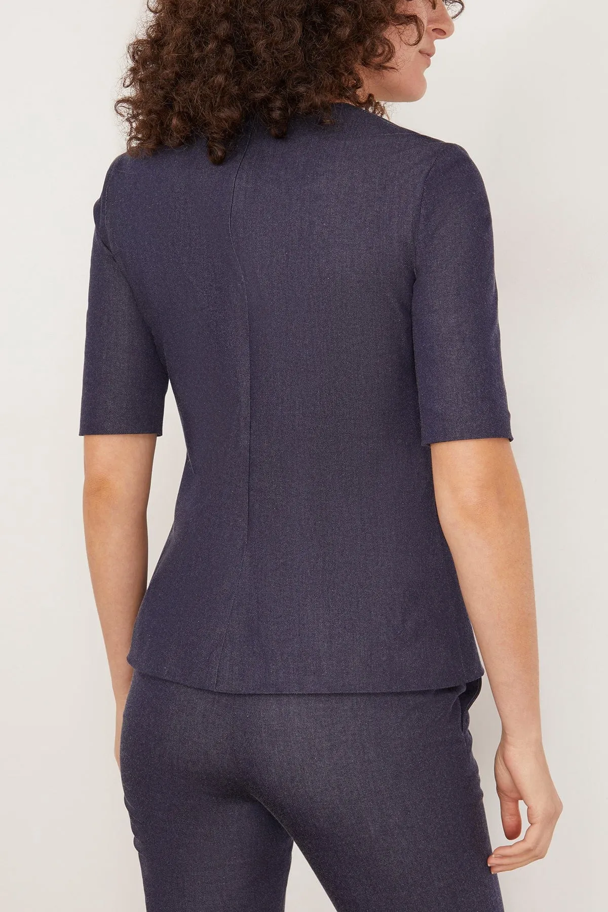 Fitted T-Shirt Top in Indigo