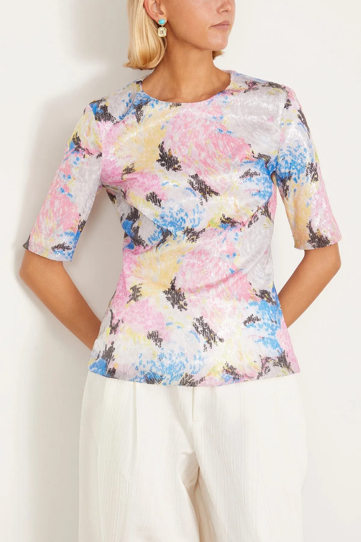 Fitted T-Shirt Top in Multi