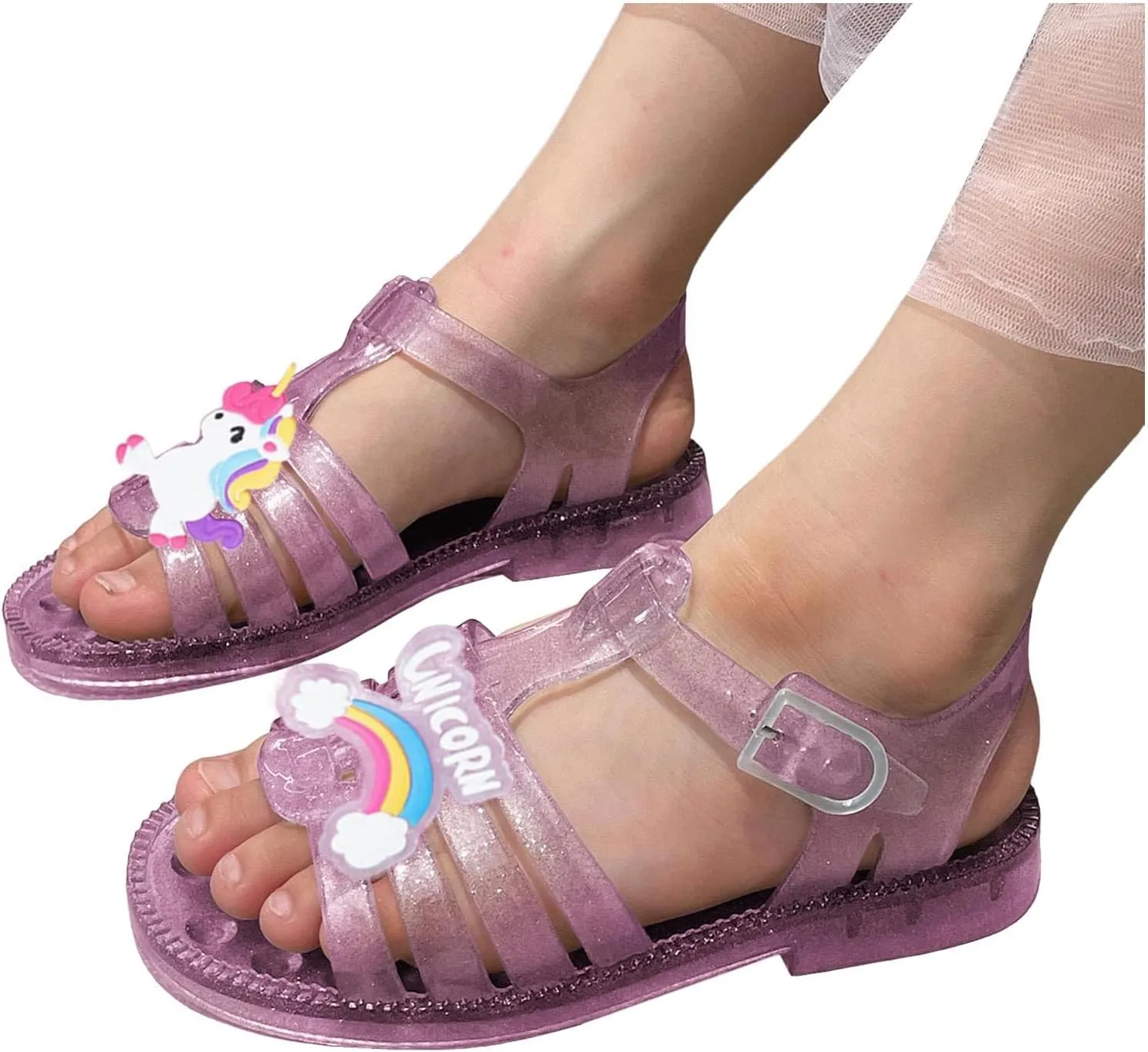 Flat Sandals Summer Shoes for Kids Big Kids Summer Girls Sandals Jelly Cloth Flower Fashion Children Open Toe Beach Shoes