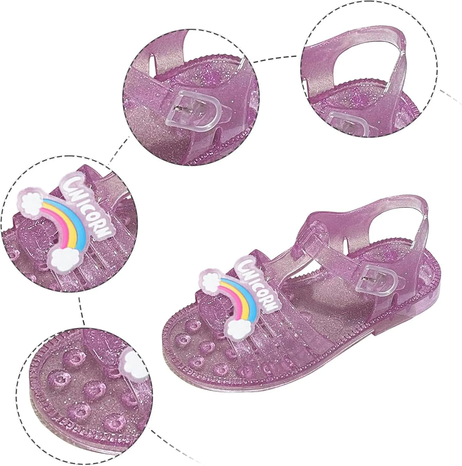 Flat Sandals Summer Shoes for Kids Big Kids Summer Girls Sandals Jelly Cloth Flower Fashion Children Open Toe Beach Shoes