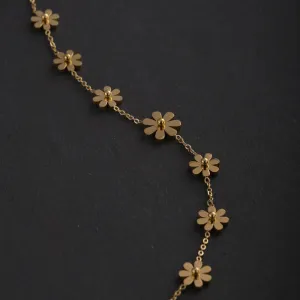 Floral Daisy Gold Anklet