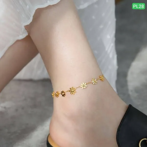 Floral Daisy Gold Anklet