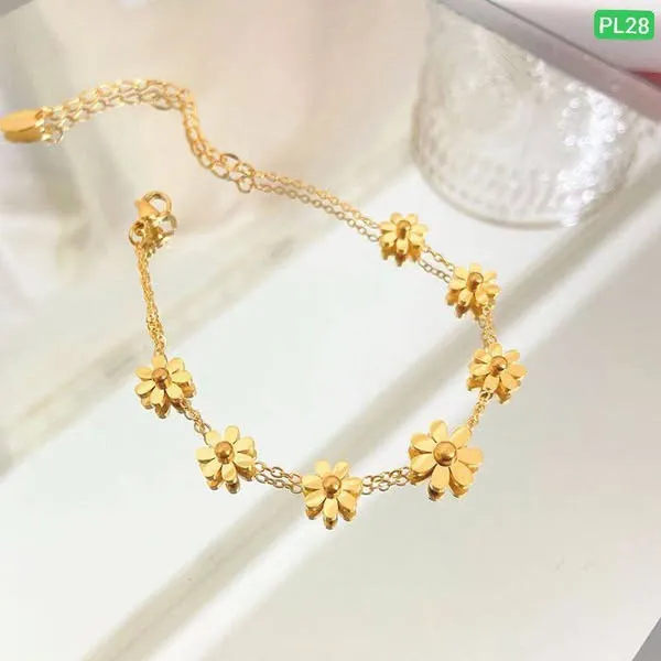 Floral Daisy Gold Anklet