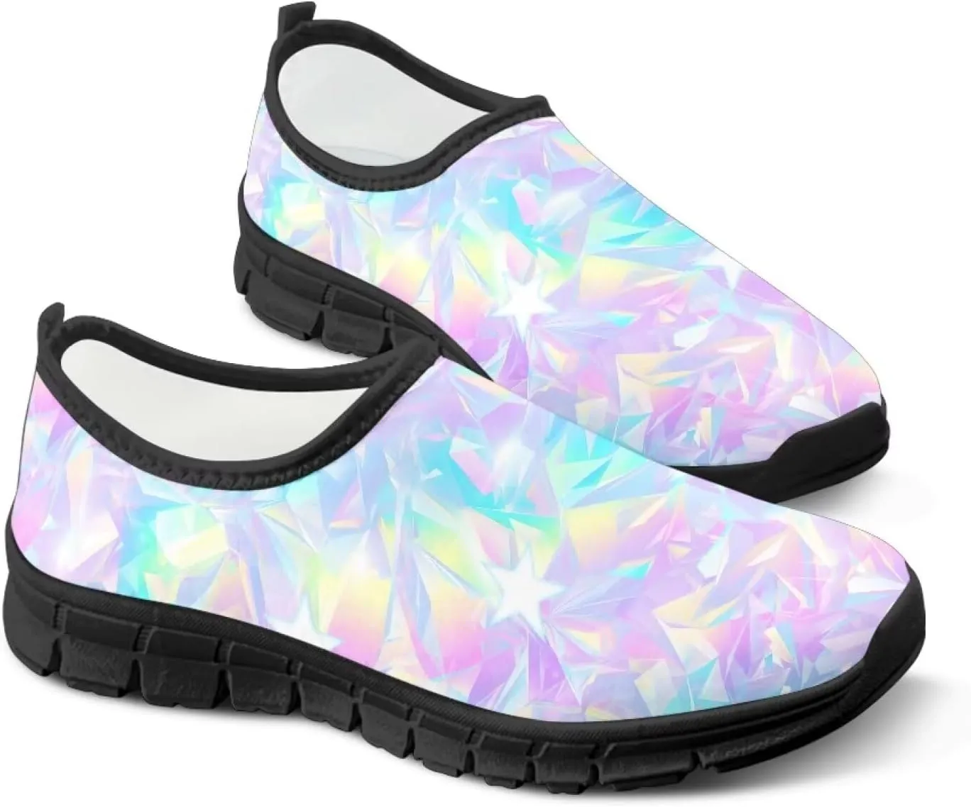 Floral Print Sneakers for Women Casual Low-Top Soft Anti-Skid Sneakers Slip On Lightweight Holiday Travel Shoes for Teen Girls US 5.5-11.5