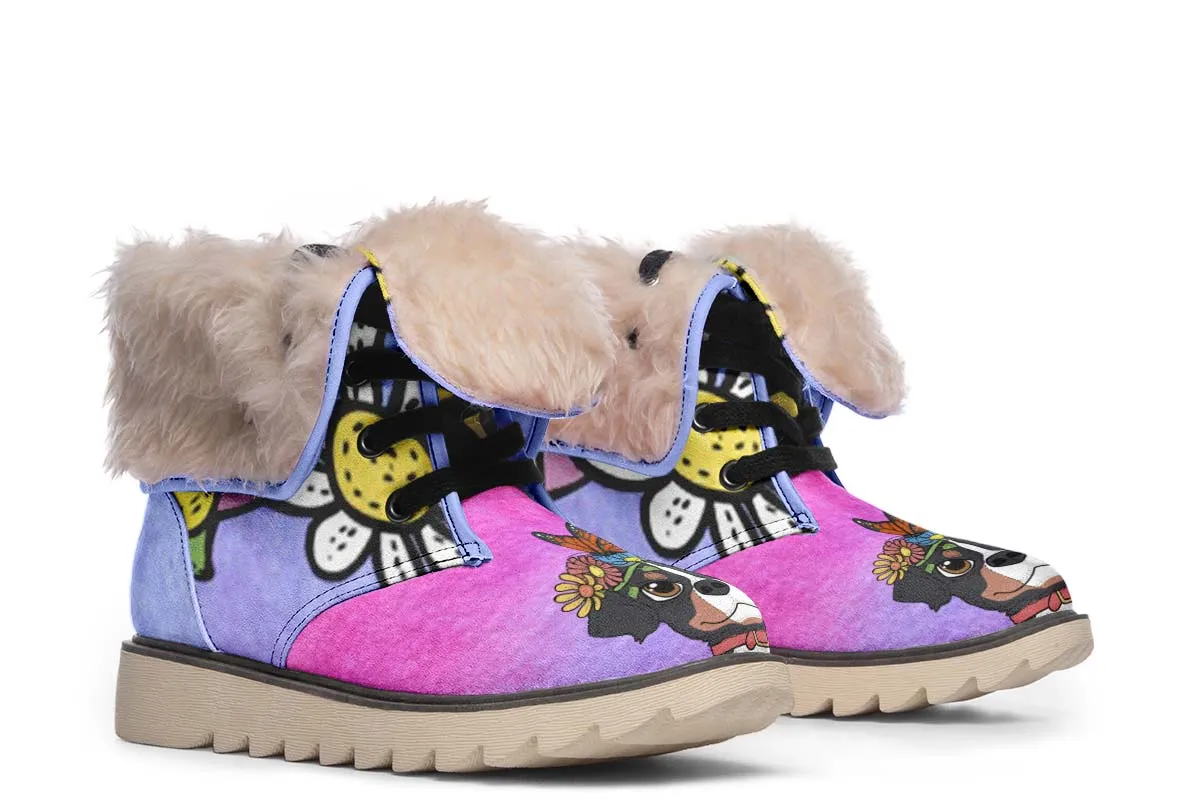 Fun Floral Bernese Mountain Polar Vibe Boots