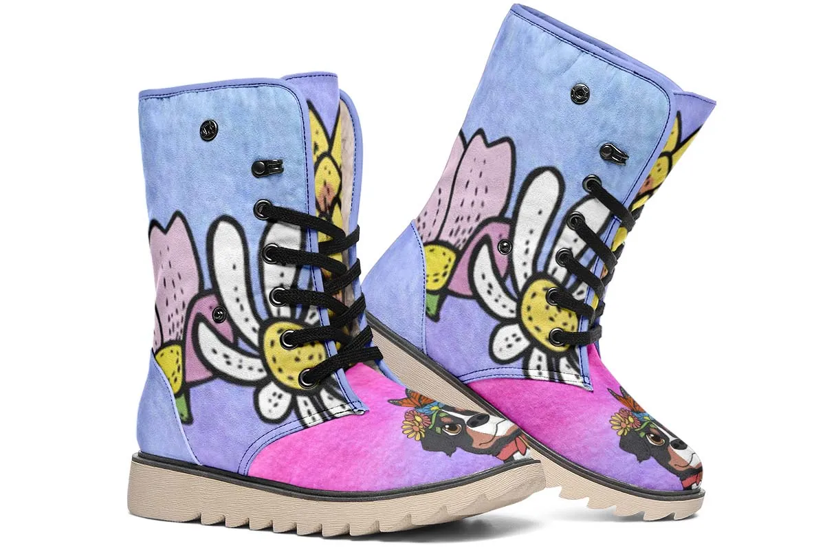 Fun Floral Bernese Mountain Polar Vibe Boots