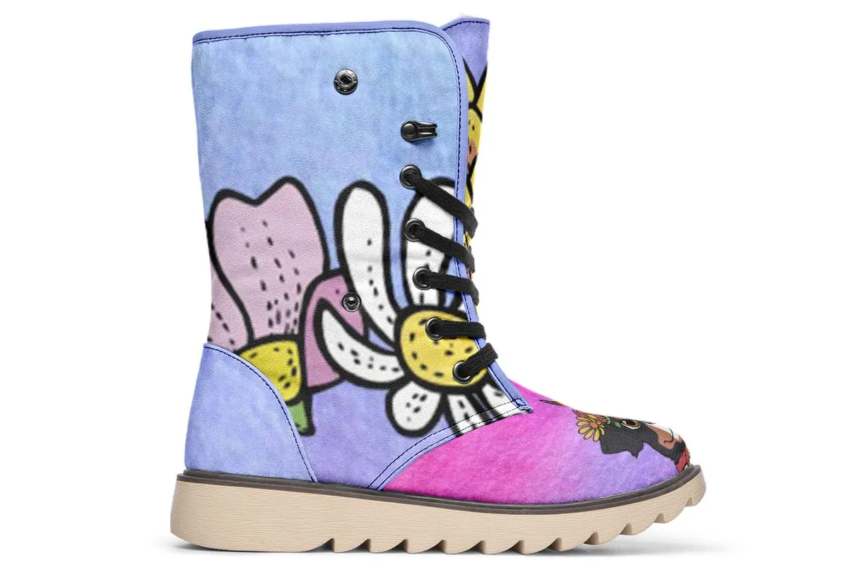 Fun Floral Bernese Mountain Polar Vibe Boots