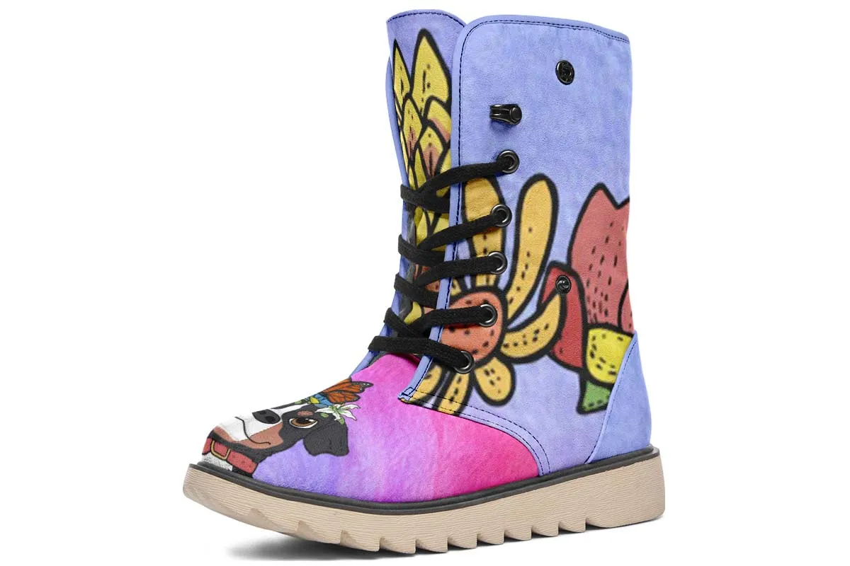 Fun Floral Bernese Mountain Polar Vibe Boots