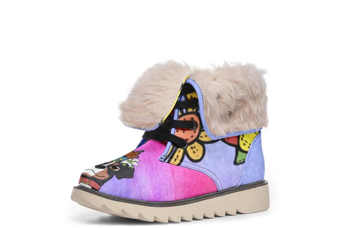 Fun Floral Bernese Mountain Polar Vibe Boots