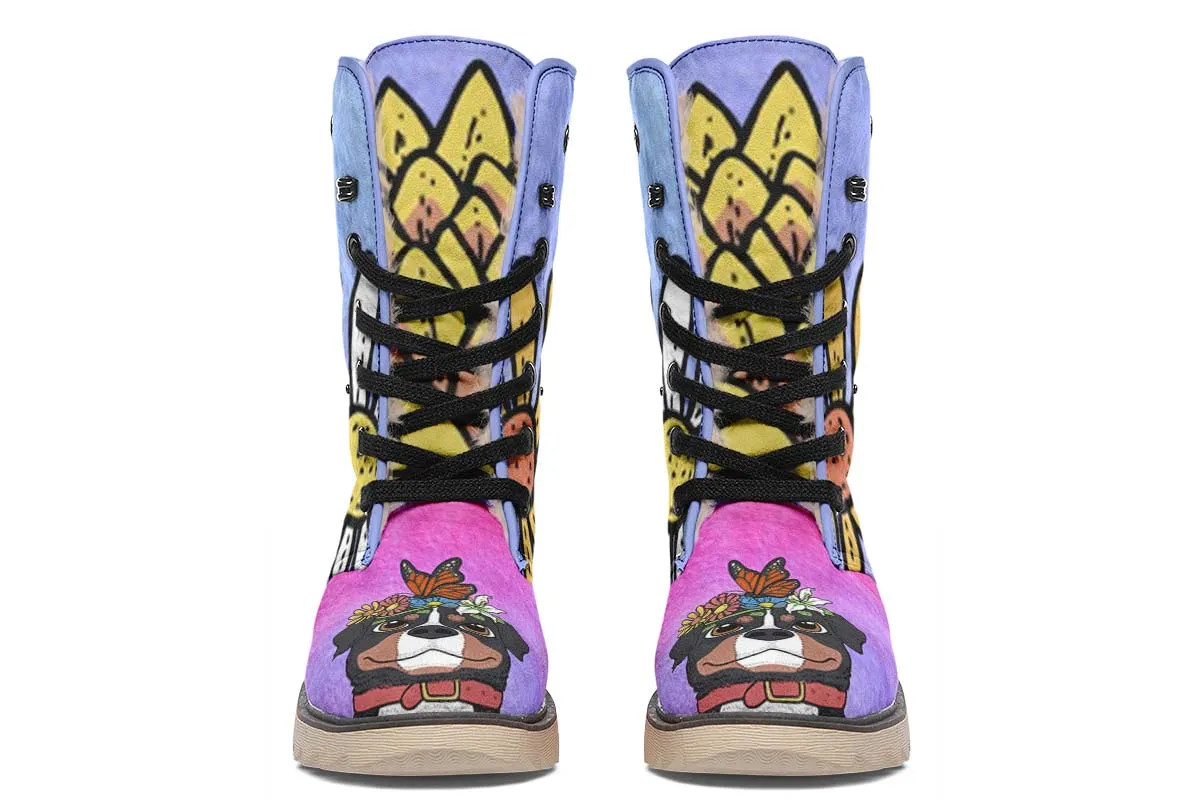 Fun Floral Bernese Mountain Polar Vibe Boots