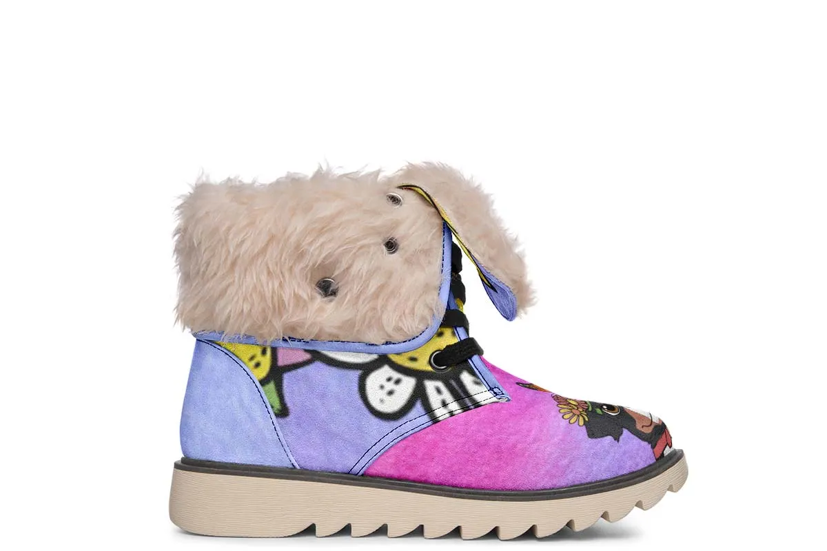 Fun Floral Bernese Mountain Polar Vibe Boots