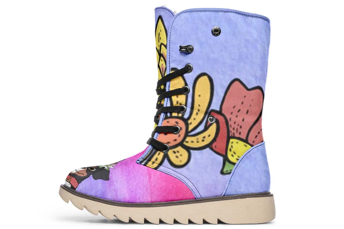 Fun Floral Bernese Mountain Polar Vibe Boots