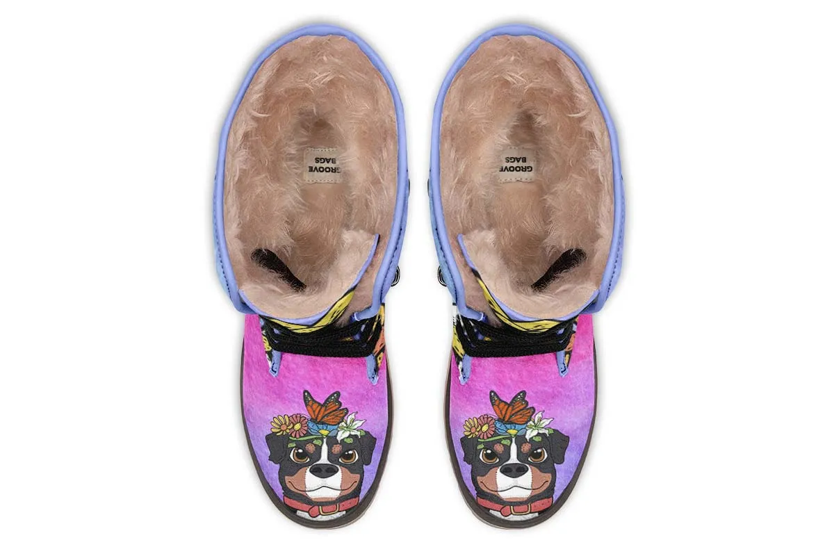 Fun Floral Bernese Mountain Polar Vibe Boots