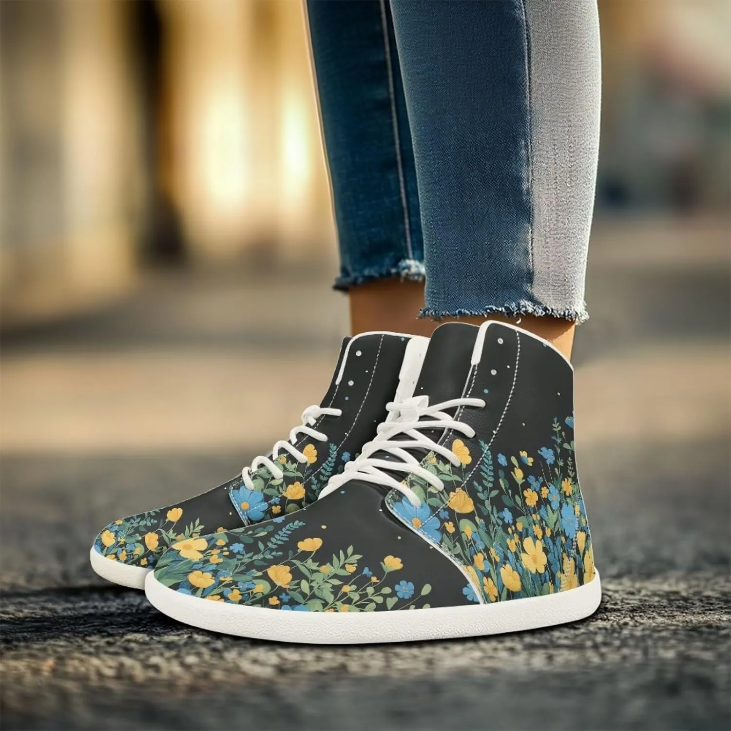 Fuxowvby Women's Minimalist Barefoot Shoes | Wide Wide Toe Box Fashion Sneaker | Zero Drop Tennis Workout Walking Hiking Running Sneaker US 6-13.5