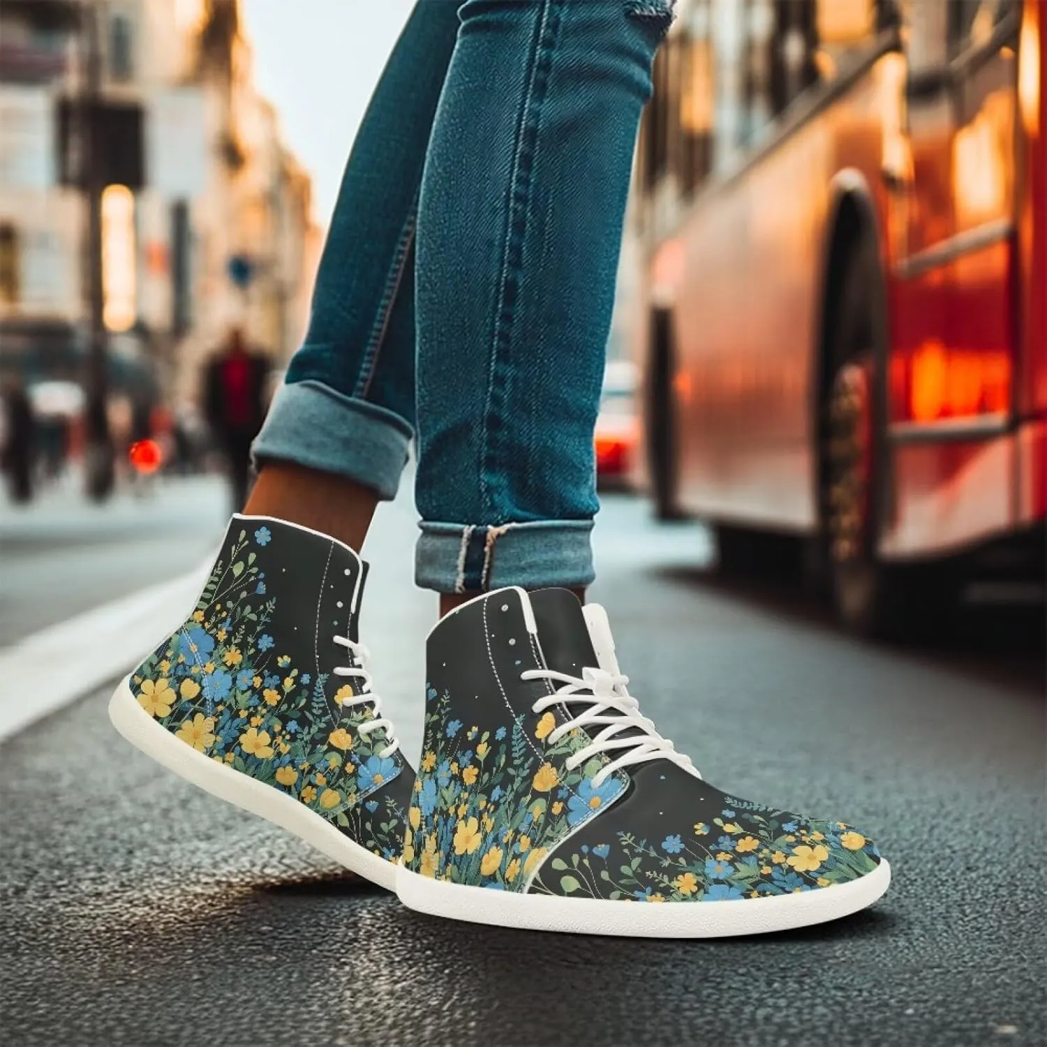 Fuxowvby Women's Minimalist Barefoot Shoes | Wide Wide Toe Box Fashion Sneaker | Zero Drop Tennis Workout Walking Hiking Running Sneaker US 6-13.5