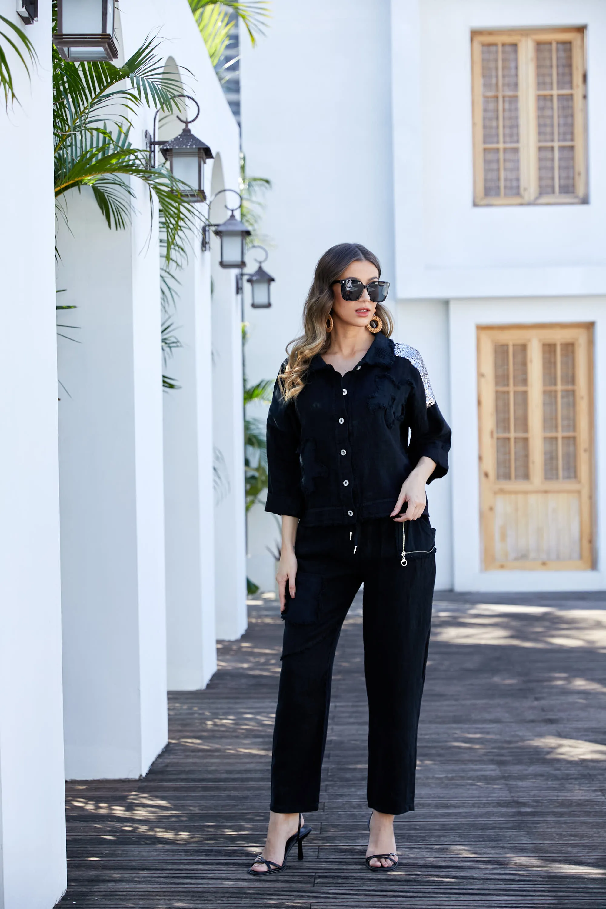 Garden Elegance Linen Jacket