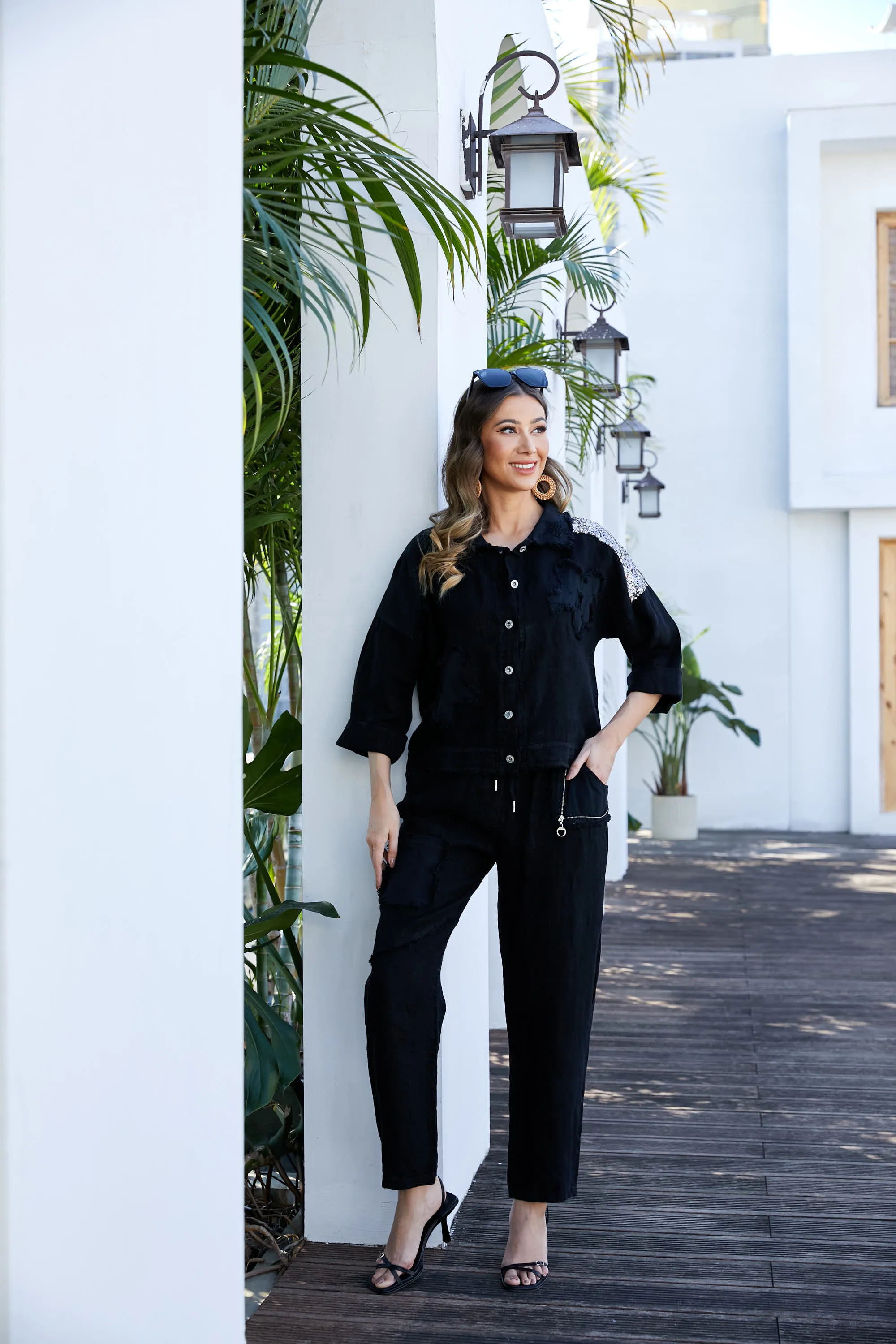 Garden Elegance Linen Jacket