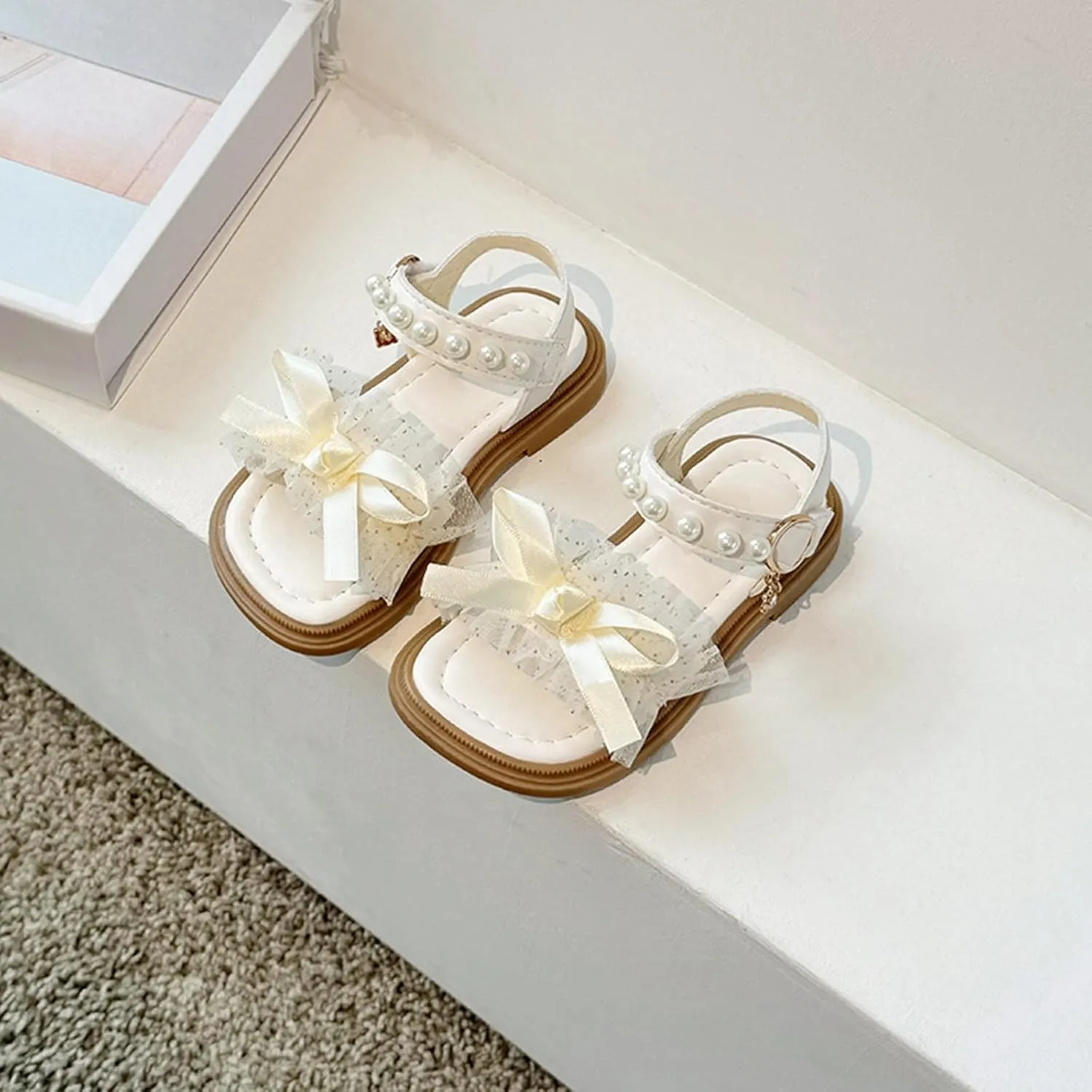 Girl Sandals Toddler Girl's Dress Soft Bow Flats Summer Bowknot Shoes Big Kids Cute Sandals For Big Kids Girls