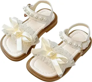 Girl Sandals Toddler Girl's Dress Soft Bow Flats Summer Bowknot Shoes Big Kids Cute Sandals For Big Kids Girls