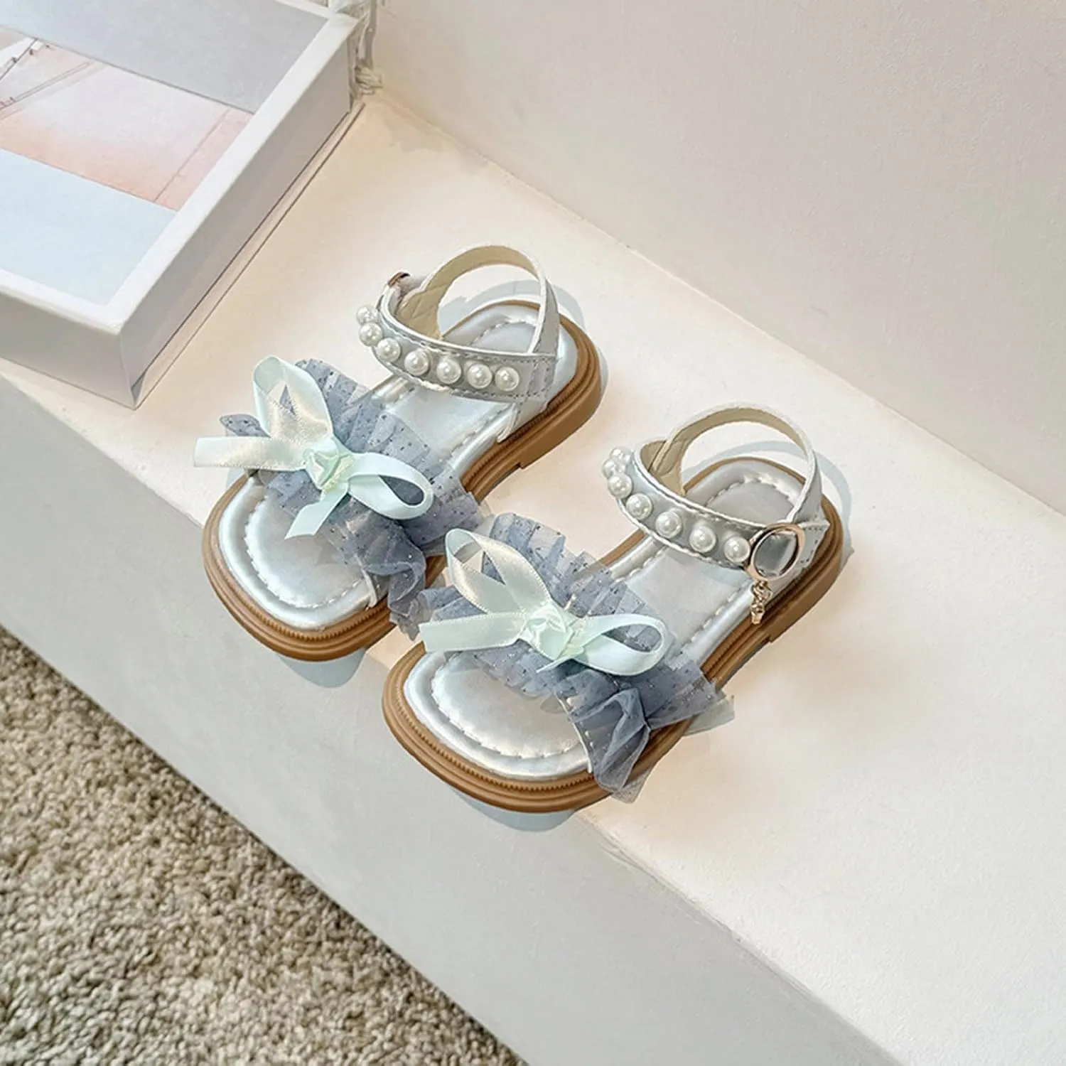 Girl Sandals Toddler Girl's Dress Soft Bow Flats Summer Bowknot Shoes Big Kids Cute Sandals For Big Kids Girls