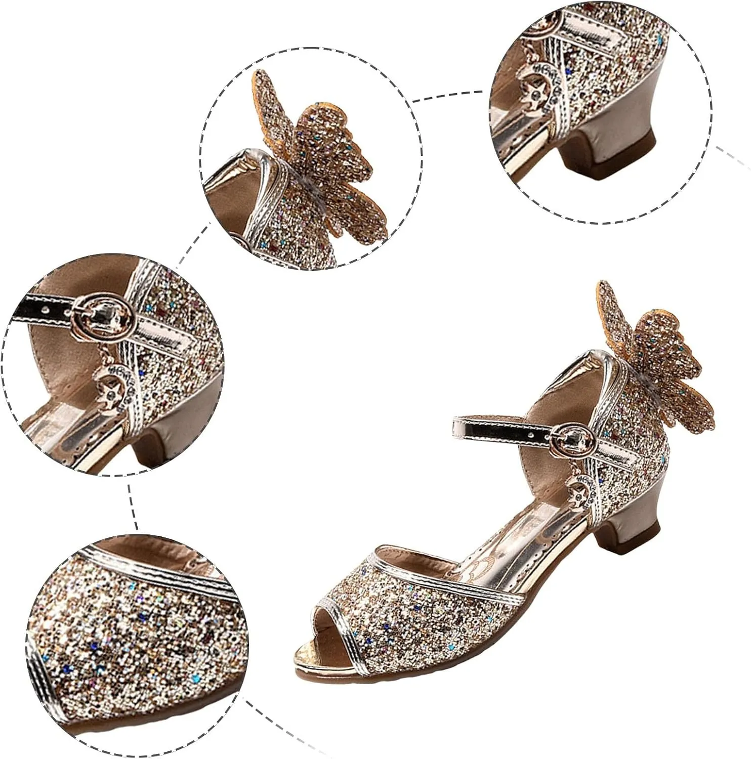 Girls High Heels Blue Children's Sandals Shoes for The Children Sandals for Girl White Toddler Girls