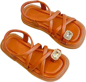 Girls Sandals Open Toe Cute No Heels Dress Sandals Strappy Design Summer Shoes Toddler/Little Kid/Big Baby Mesh