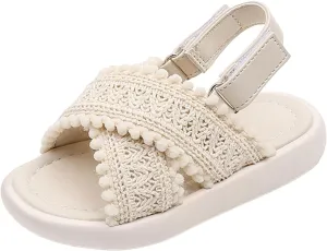 Girls Sandals Summer New Korean Edition Solid Color Open Toed Beach Shoes Girl Sandals Size 1 Girls Size 1