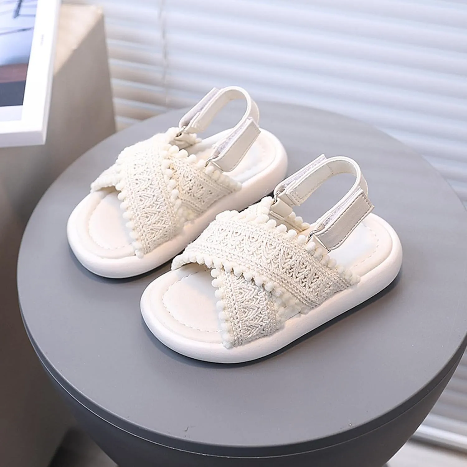 Girls Sandals Summer New Korean Edition Solid Color Open Toed Beach Shoes Girl Sandals Size 1 Girls Size 1