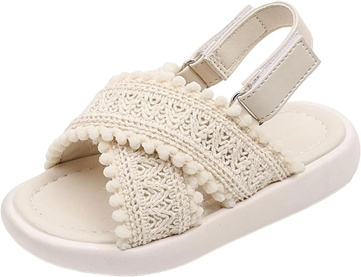 Girls Sandals Summer New Korean Edition Solid Color Open Toed Beach Shoes Girl Sandals Size 1 Girls Size 1