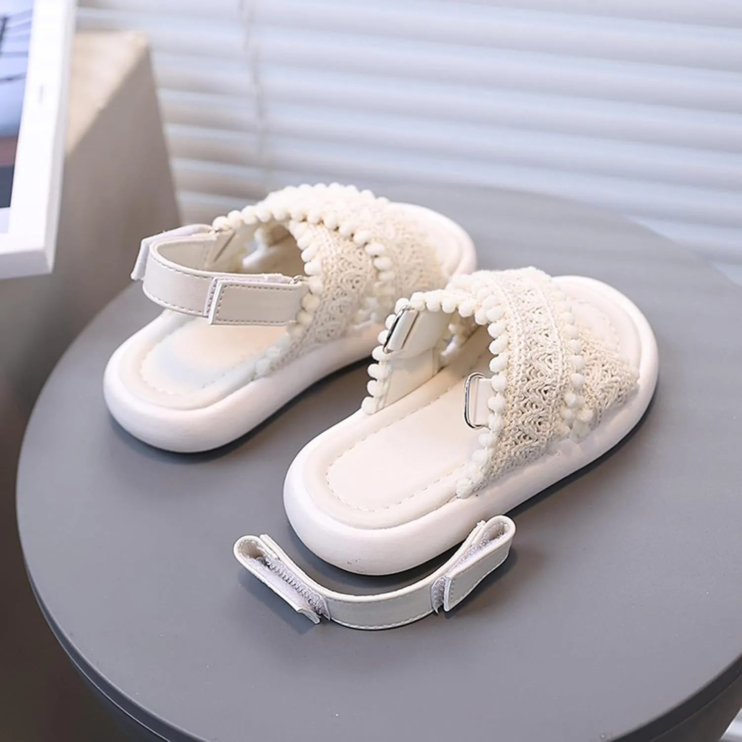 Girls Sandals Summer New Korean Edition Solid Color Open Toed Beach Shoes Girl Sandals Size 1 Girls Size 1