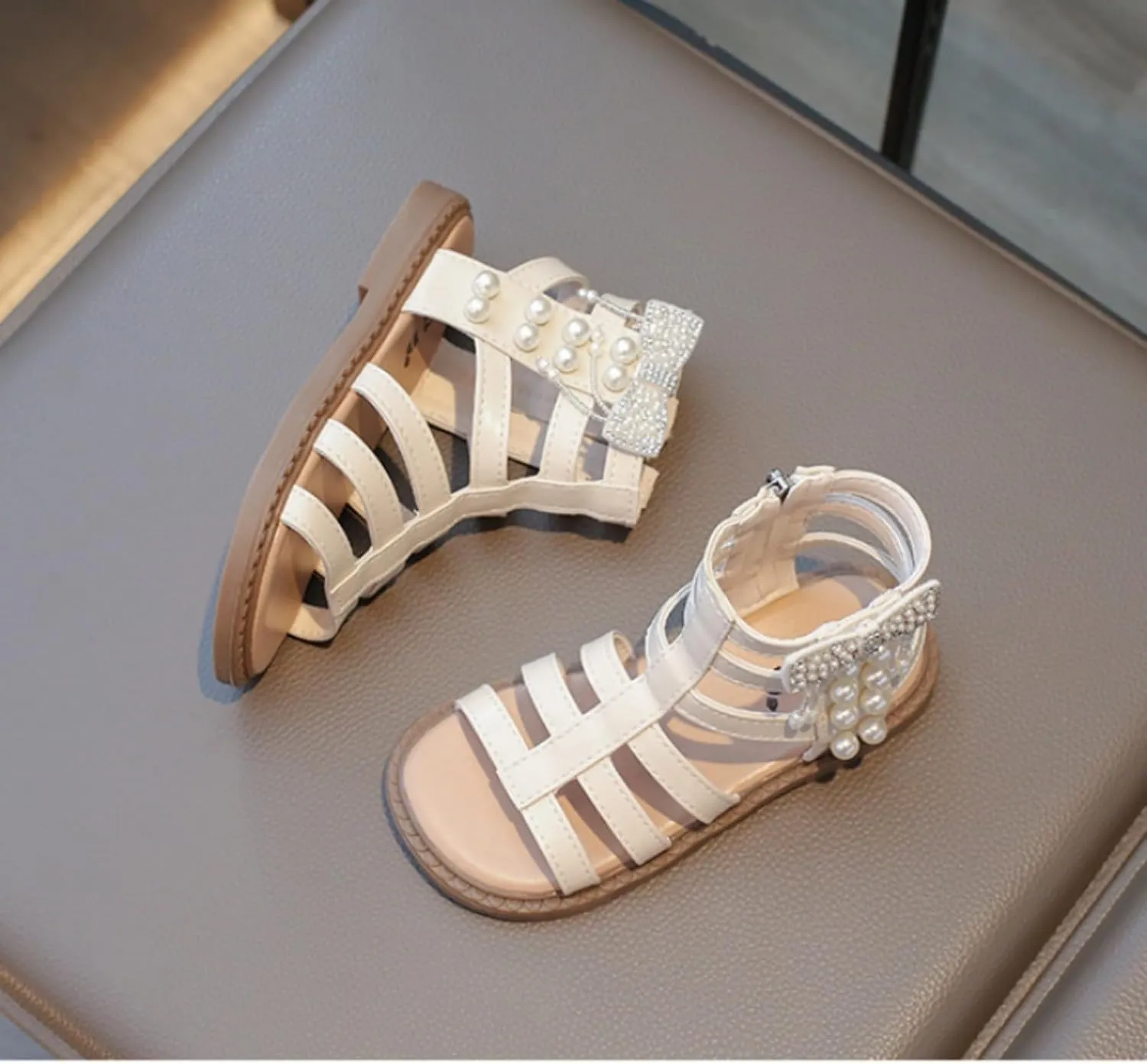 Girls Summer Sandals Cute Open Toe Breathable Shoes with Rubber Sole Toddler/Little Kid/Big Kid