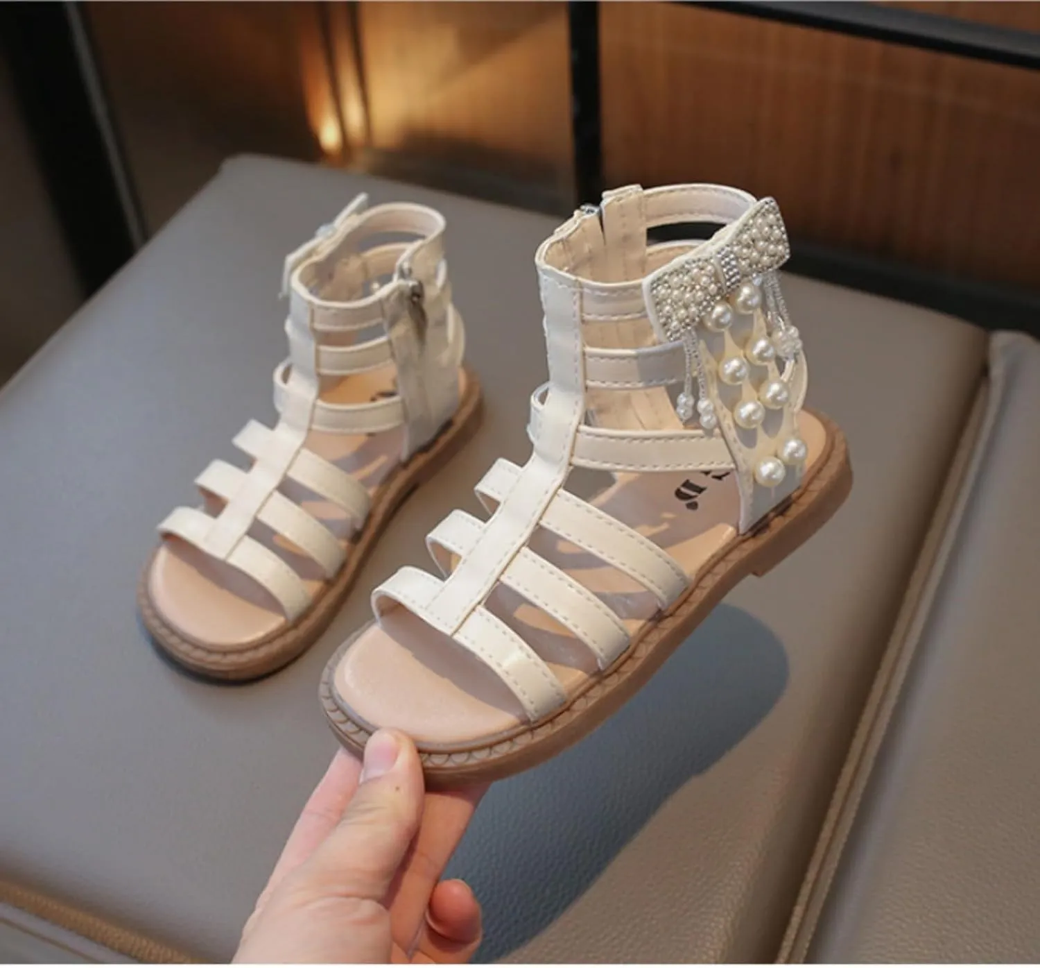 Girls Summer Sandals Cute Open Toe Breathable Shoes with Rubber Sole Toddler/Little Kid/Big Kid