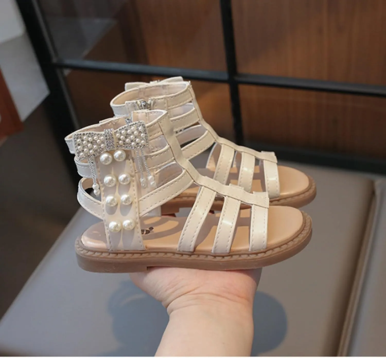 Girls Summer Sandals Cute Open Toe Breathable Shoes with Rubber Sole Toddler/Little Kid/Big Kid