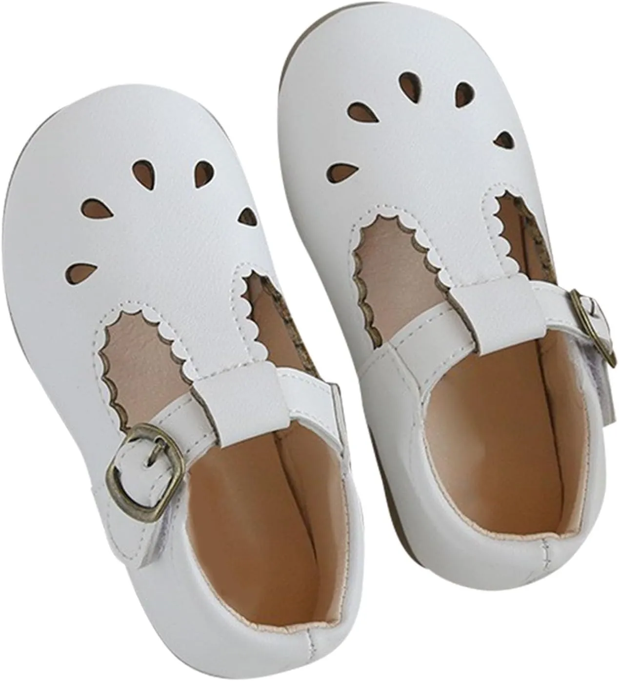 Girls T-Strap Flats Toddle Ballet Mary Jane Dress Shoes for Kids Solid Soft Sole Breathable Walking Party Sandals