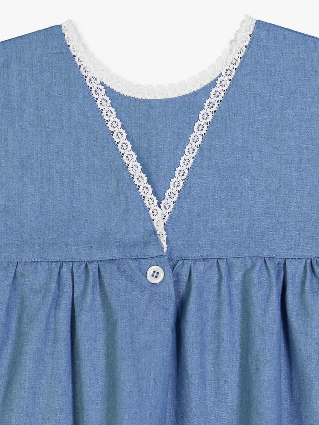 Girls Verlaine Dress - Cotton Denim