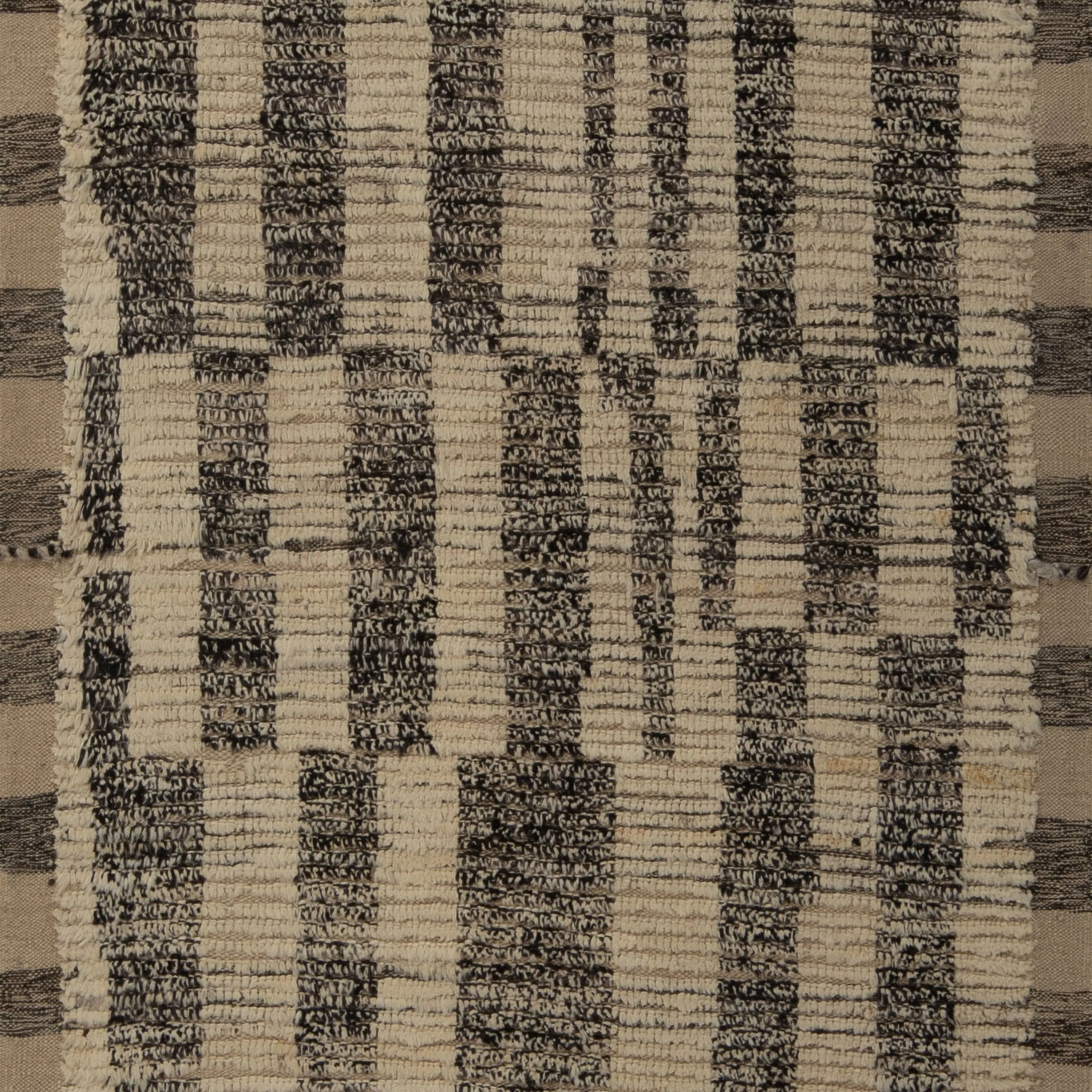 Grey Zameen Transitional Wool Runner - 3'4" x 13'9"