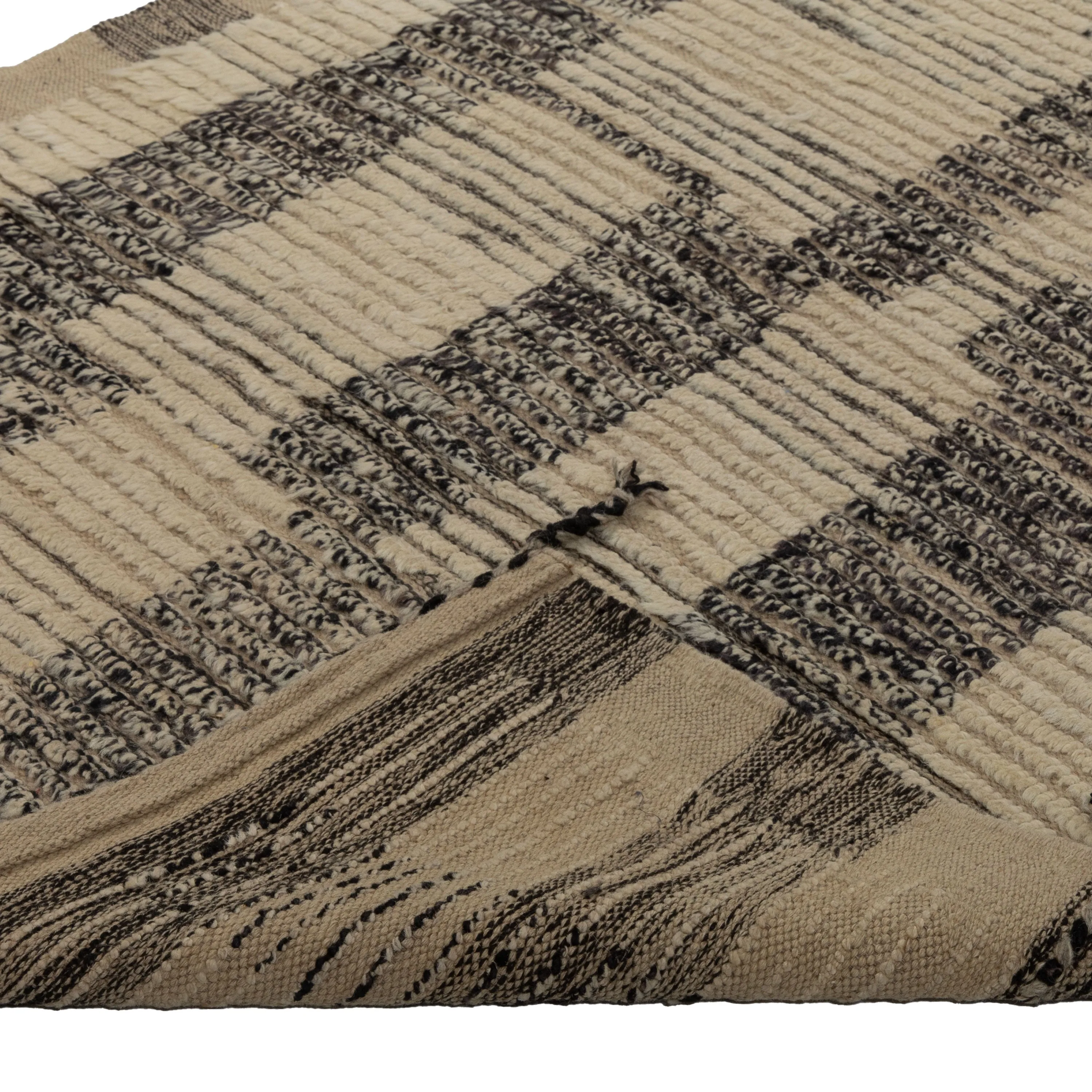 Grey Zameen Transitional Wool Runner - 3'4" x 13'9"