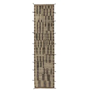 Grey Zameen Transitional Wool Runner - 3'4" x 13'9"